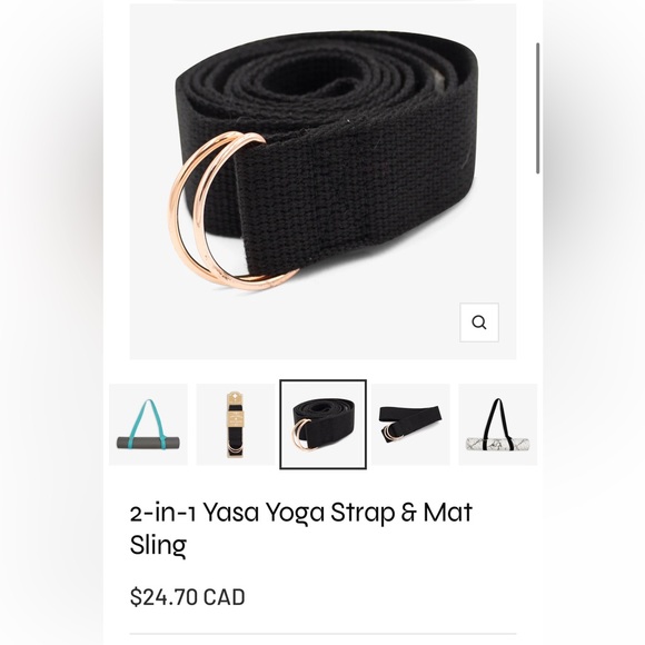 Oak and Reed Black Yoga Strap & Mat Sling - Picture 2 of 7